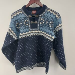 Arctic Circle 66 33' Wool Sweater Teen/Women Blue Norway Sizе XS Pewter Buckles